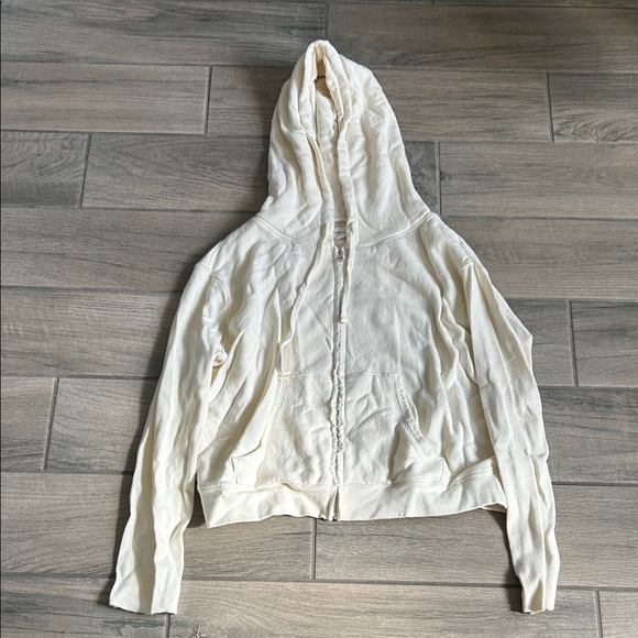 Sincerly Jules Tops - Sincerely Jules Cream Zip-Up Hoodie